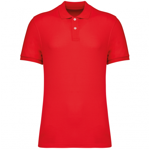 poppy red Polo ecorresponsable punto piqué hombre