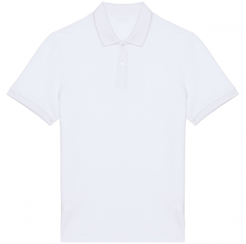 white Polo ecorresponsable punto piqué hombre