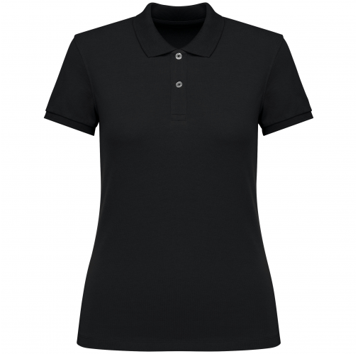 black Polo ecorresponsable punto piqué mujer