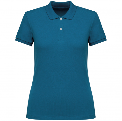 blue sapphire Polo ecorresponsable punto piqué mujer