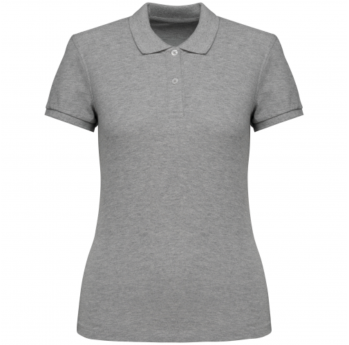moon grey heather Polo ecorresponsable punto piqué mujer