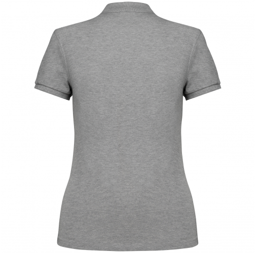 moon grey heather Polo ecorresponsable punto piqué mujer