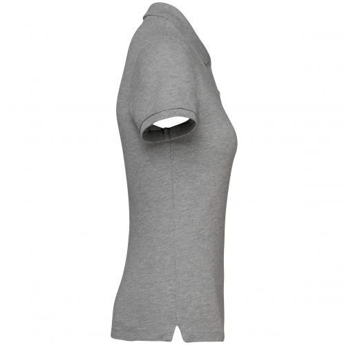 moon grey heather Polo ecorresponsable punto piqué mujer