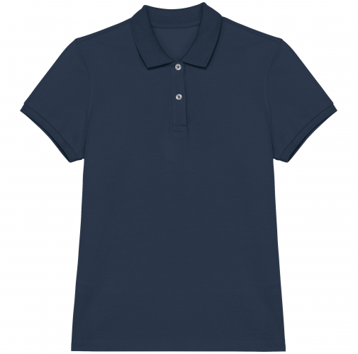 navy blue Polo ecorresponsable punto piqué mujer