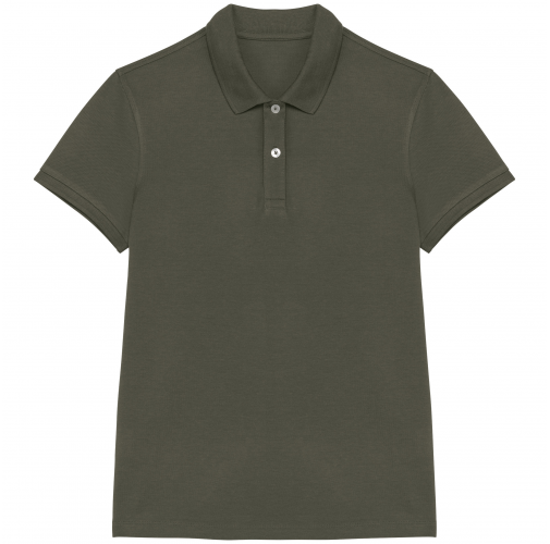 organic khaki Polo ecorresponsable punto piqué mujer