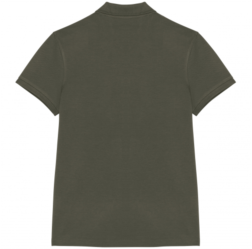 organic khaki Polo ecorresponsable punto piqué mujer