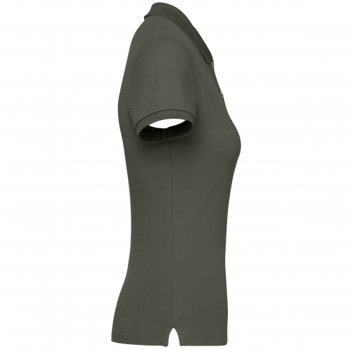 organic khaki Polo ecorresponsable punto piqué mujer