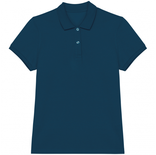 peacock blue Polo ecorresponsable punto piqué mujer
