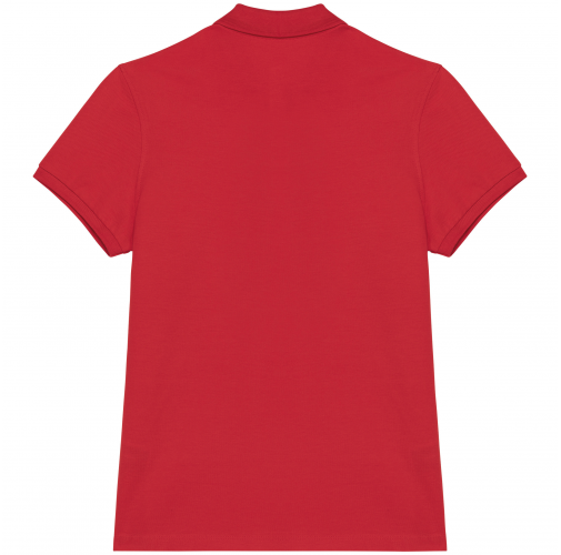 poppy red Polo ecorresponsable punto piqué mujer