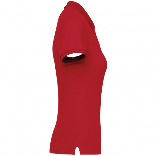 poppy red Polo ecorresponsable punto piqué mujer