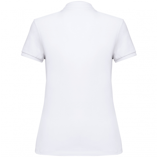 white Polo ecorresponsable punto piqué mujer