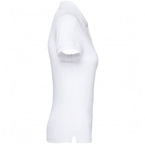 white Polo ecorresponsable punto piqué mujer