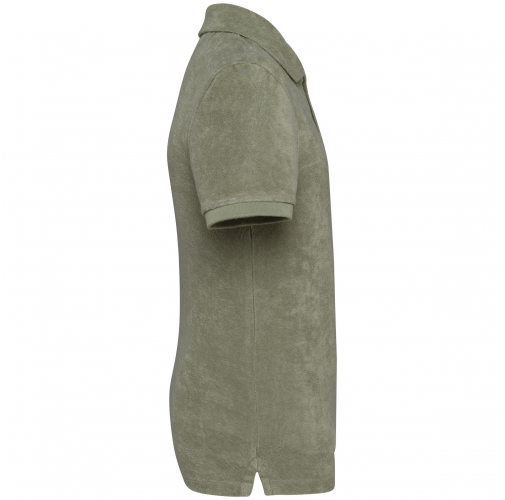 almond green Polo ecorresponsable de rizo niño
