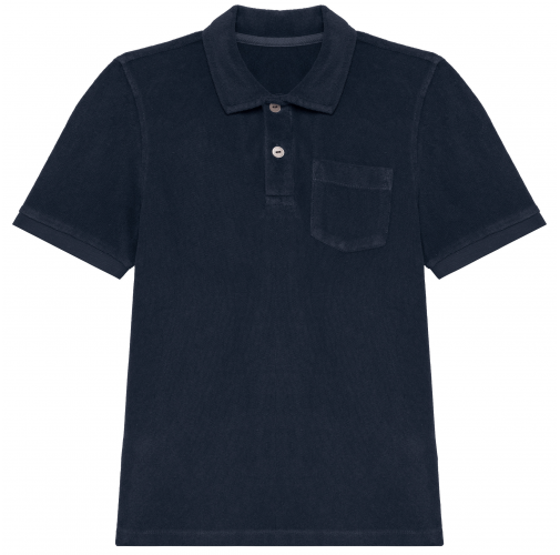 navy blue Polo ecorresponsable de rizo niño