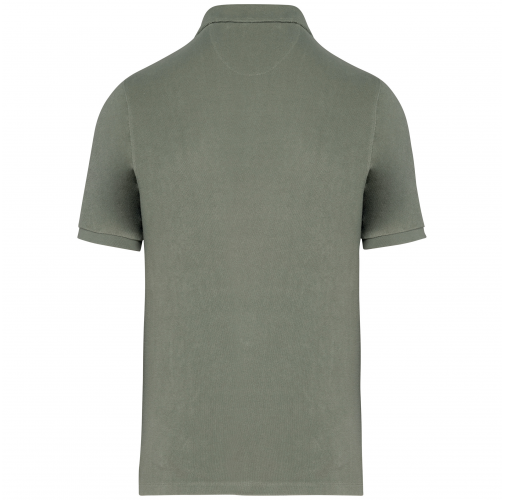 almond green Polo ecorresponsable de rizo hombre