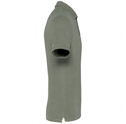 almond green Polo ecorresponsable de rizo hombre