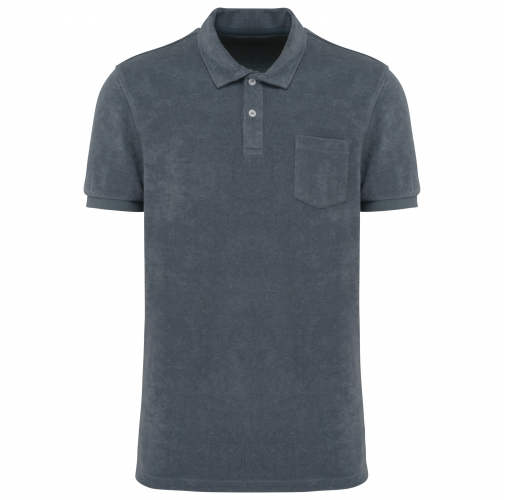 mineral grey Polo ecorresponsable de rizo hombre
