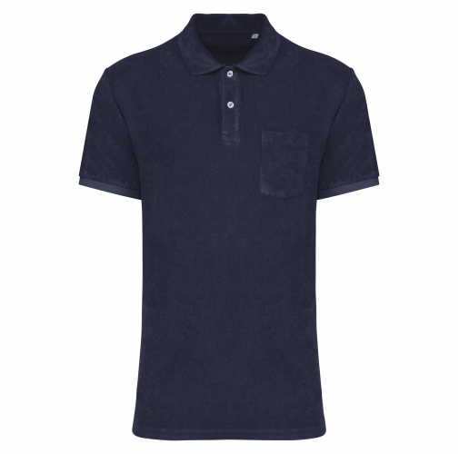 navy blue Polo ecorresponsable de rizo hombre