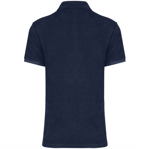navy blue Polo ecorresponsable de rizo hombre