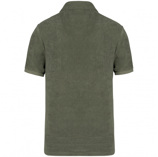 organic khaki Polo ecorresponsable de rizo hombre
