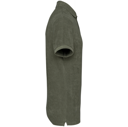 organic khaki Polo ecorresponsable de rizo hombre