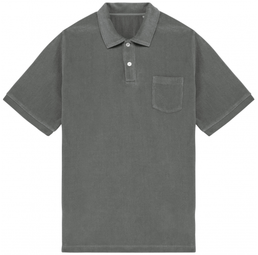 iron grey Polo ecorresponsable de rizo hombre