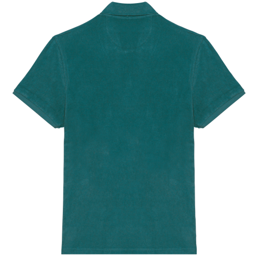 peacock green Polo ecorresponsable de rizo hombre