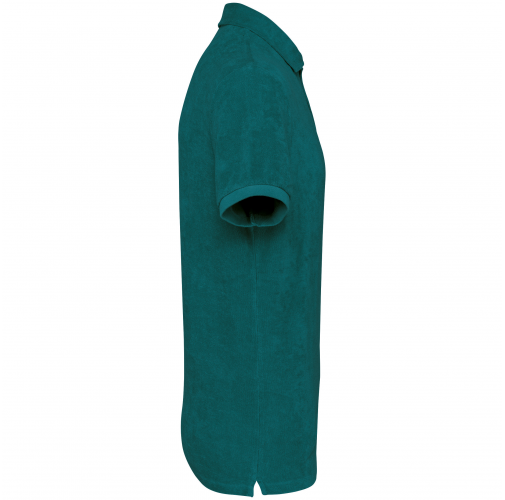 peacock green Polo ecorresponsable de rizo hombre