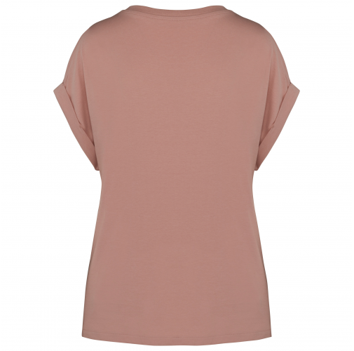petal rose Camiseta ecorresponsable mangas vueltas mujer