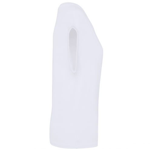 white Camiseta ecorresponsable mangas vueltas mujer