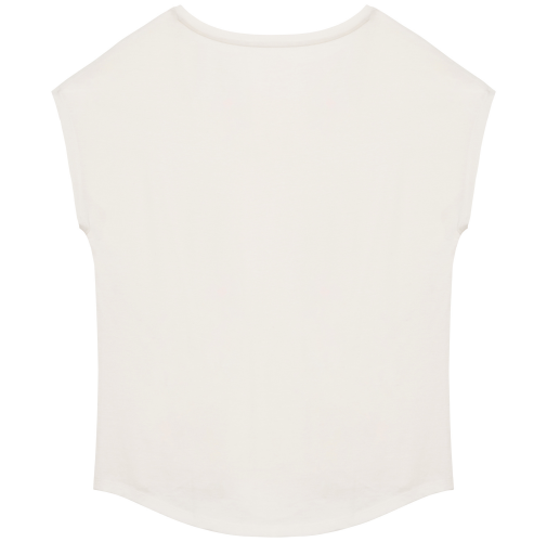ivory Camiseta ecorresponsable holgada con cuello de pico mujer
