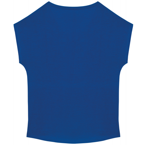 sea blue Camiseta ecorresponsable holgada con cuello de pico mujer