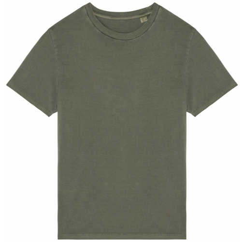 washed organic khaki Camiseta ecorresponsable efecto lavado unisex