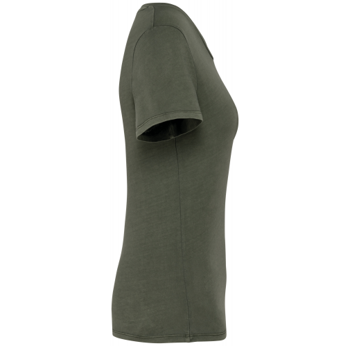 washed organic khaki Camiseta ecorresponsable efecto lavado mujer