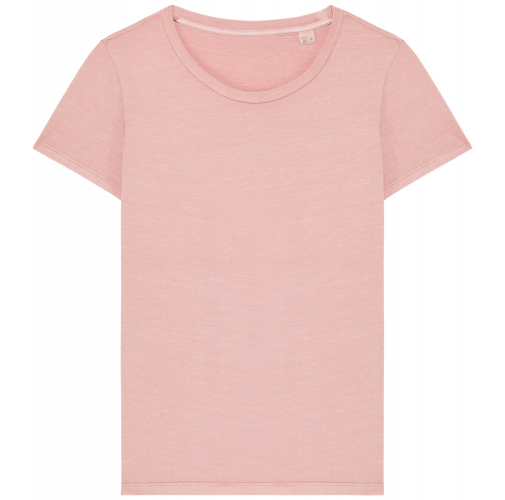 washed petal rose Camiseta ecorresponsable efecto lavado mujer