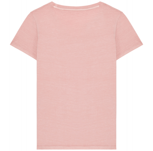 washed petal rose Camiseta ecorresponsable efecto lavado mujer