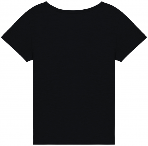 black Camiseta ecorresponsable slub mujer