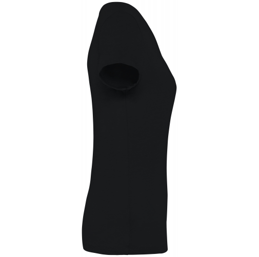 black Camiseta ecorresponsable slub mujer