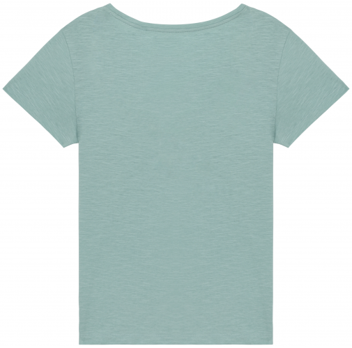 jade green Camiseta ecorresponsable slub mujer