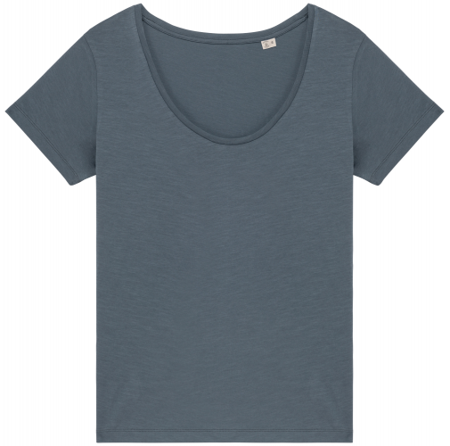 mineral grey Camiseta ecorresponsable slub mujer