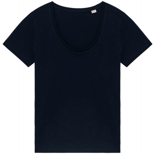 navy blue Camiseta ecorresponsable slub mujer
