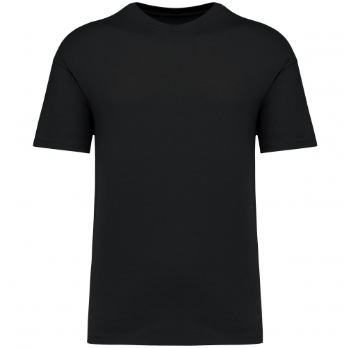 black Camiseta ecorresponsable de hombros caídos unisex
