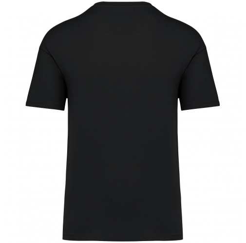 black Camiseta ecorresponsable de hombros caídos unisex