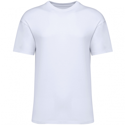 white Camiseta ecorresponsable de hombros caídos unisex