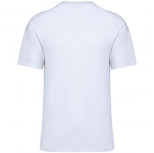 white Camiseta ecorresponsable de hombros caídos unisex