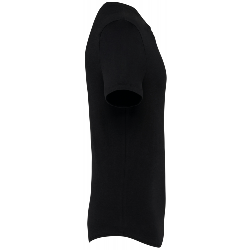 black Camiseta con dobladillo redondeado hombre