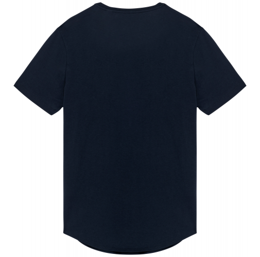 navy blue Camiseta con dobladillo redondeado hombre