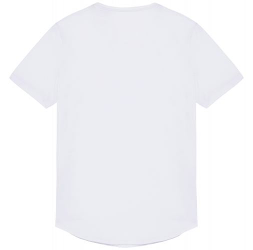 white Camiseta con dobladillo redondeado hombre