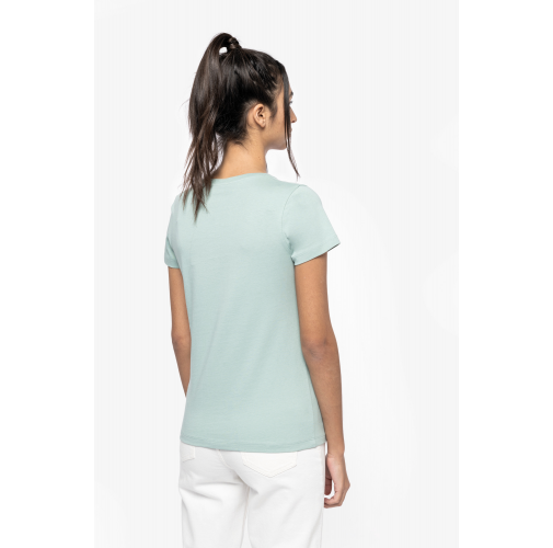 Camiseta ecorresponsable cuello de pico mujer
