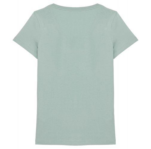 jade green Camiseta ecorresponsable cuello de pico mujer